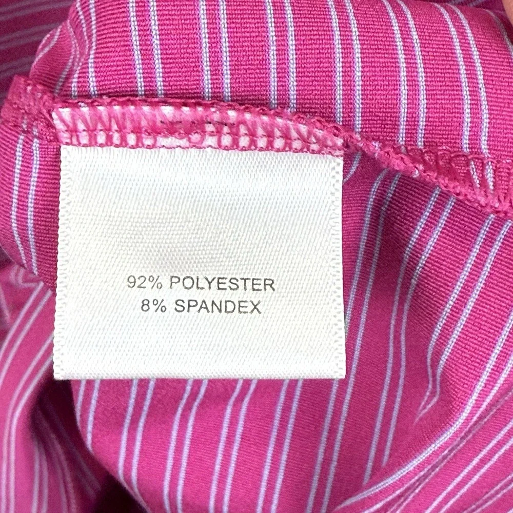 Peter Millar Summer Comfort Mens Medium Mauna Lani LOGO Stripe Pink - Picture 5 of 5